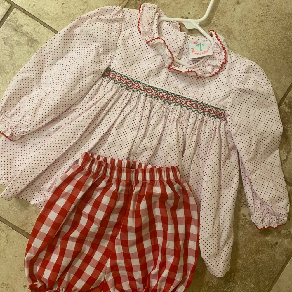 Shrimp and Grits little girls Christmas outfit!